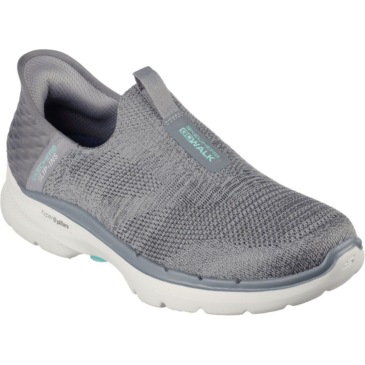 Skechers Slip Ins Go Walk 6 - Fabulous GRY Grey Womens trainers in a Plain Textile in Size 7